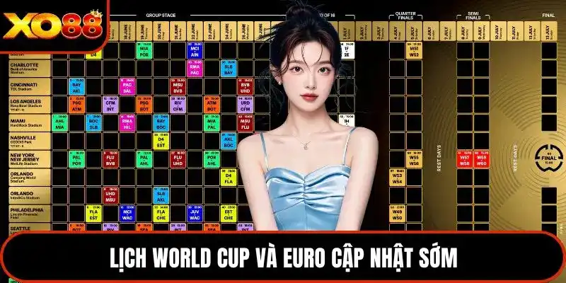 Lịch World Cup và Euro cập nhật sớm